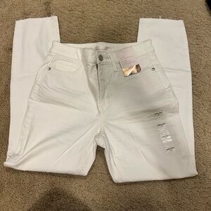 LC Lauren Conrad Women's White Straight Leg Jeans